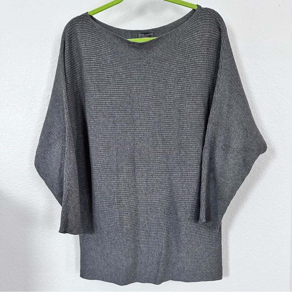 VINCE CAMUTO | Grey Ribbed Sweater - Small